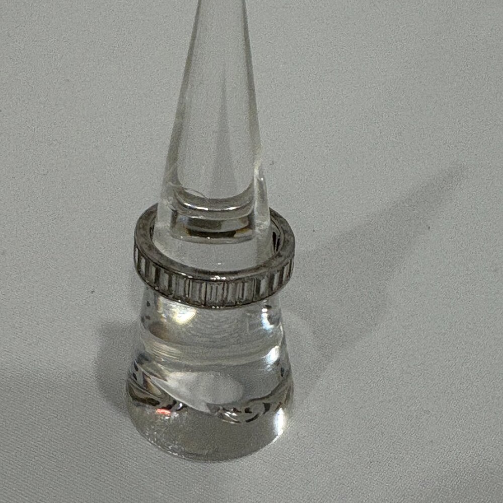 Silver Ring with faux diamonds - size 7